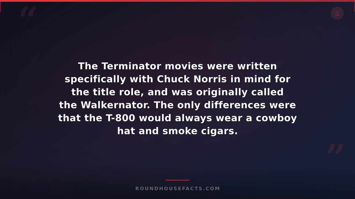 Chuck Norris Fact — The Terminator movies were written specifically with Chuck N