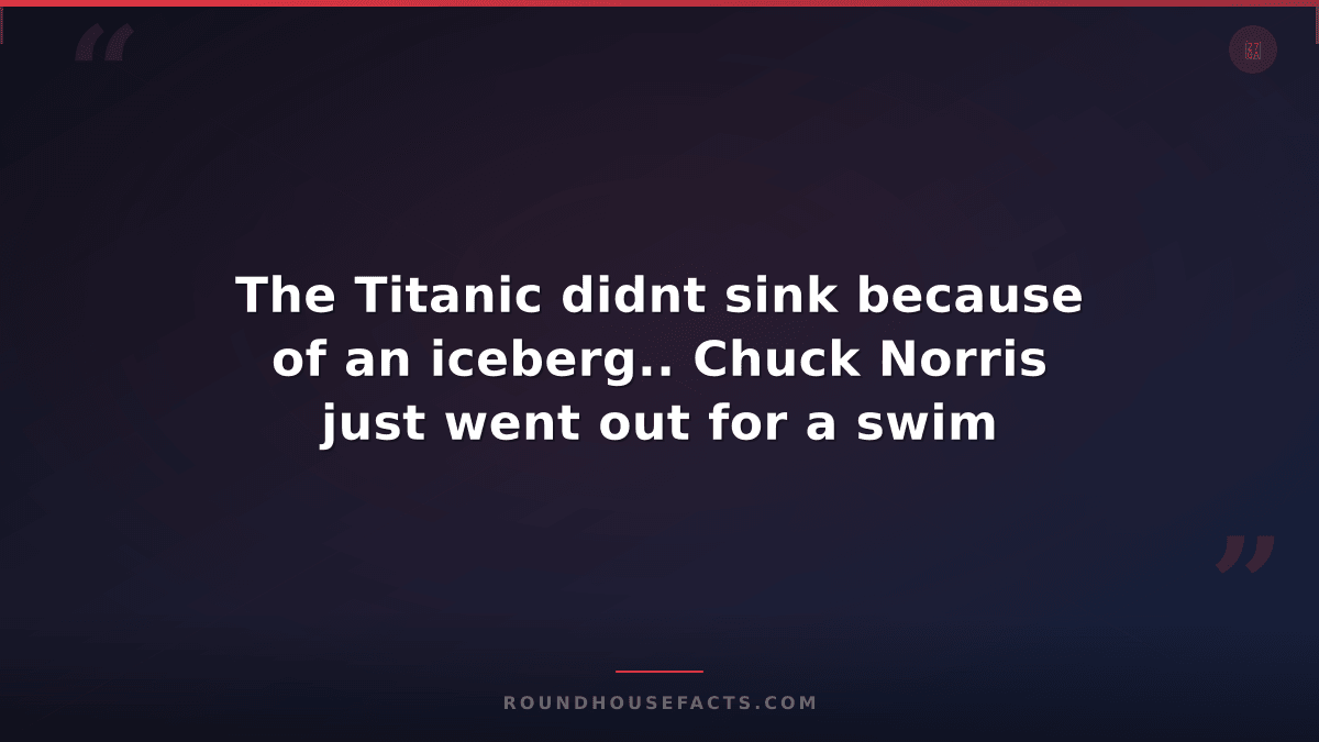 Chuck Norris Fact — The Titanic didnt sink because of an iceberg.. Chuck Norris