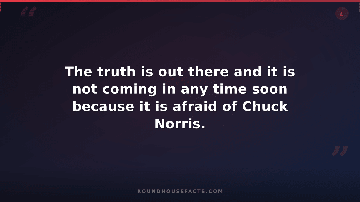 Chuck Norris Fact — The truth is out there and it is not coming in any time soon