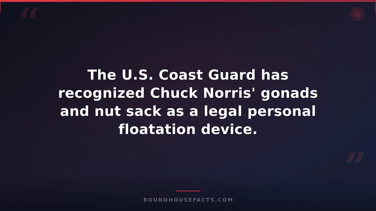 Chuck Norris Fact — The U.S. Coast Guard has recognized Chuck Norris' gonads and