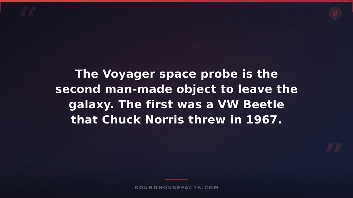 Chuck Norris Fact — The Voyager space probe is the second man-made object to lea