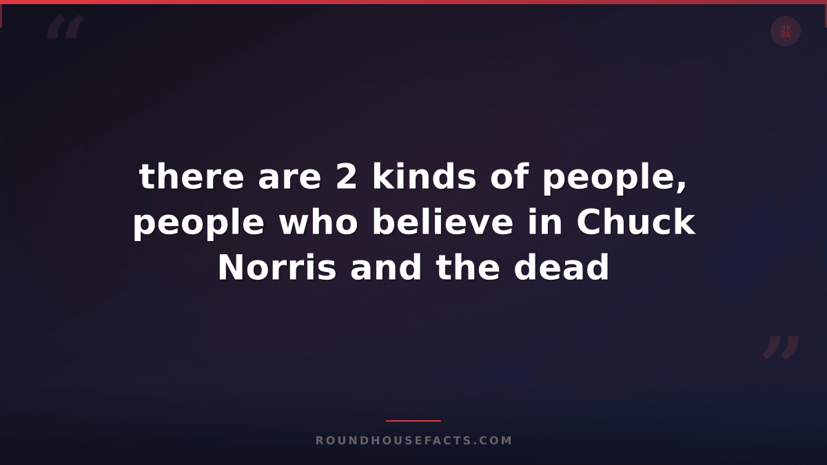 Chuck Norris Fact — there are 2 kinds of people, people who believe in Chuck Nor