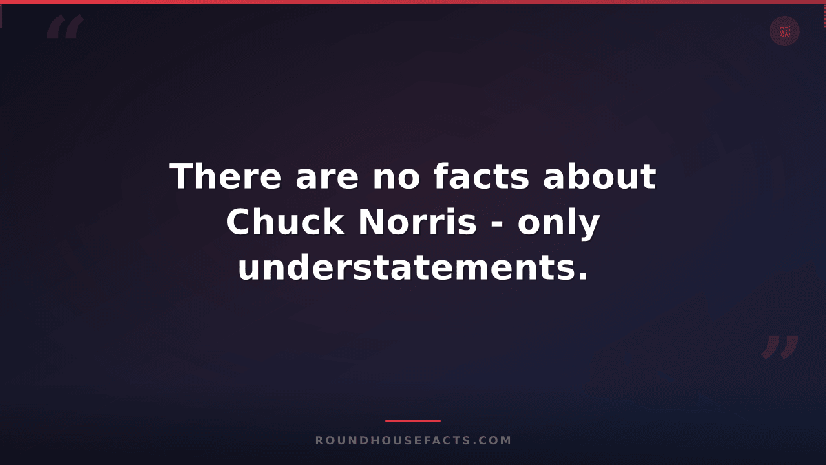 Chuck Norris Fact — There are no facts about Chuck Norris - only understatements