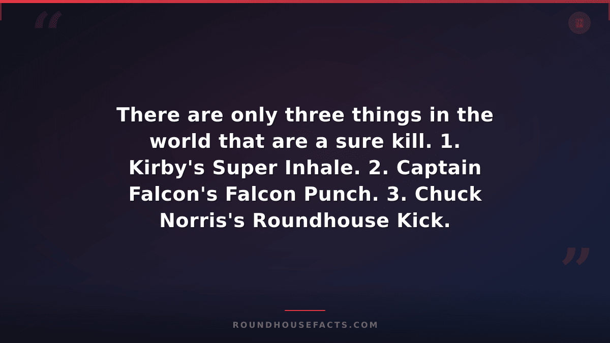 Chuck Norris Fact — There are only three things in the world that are a sure kil