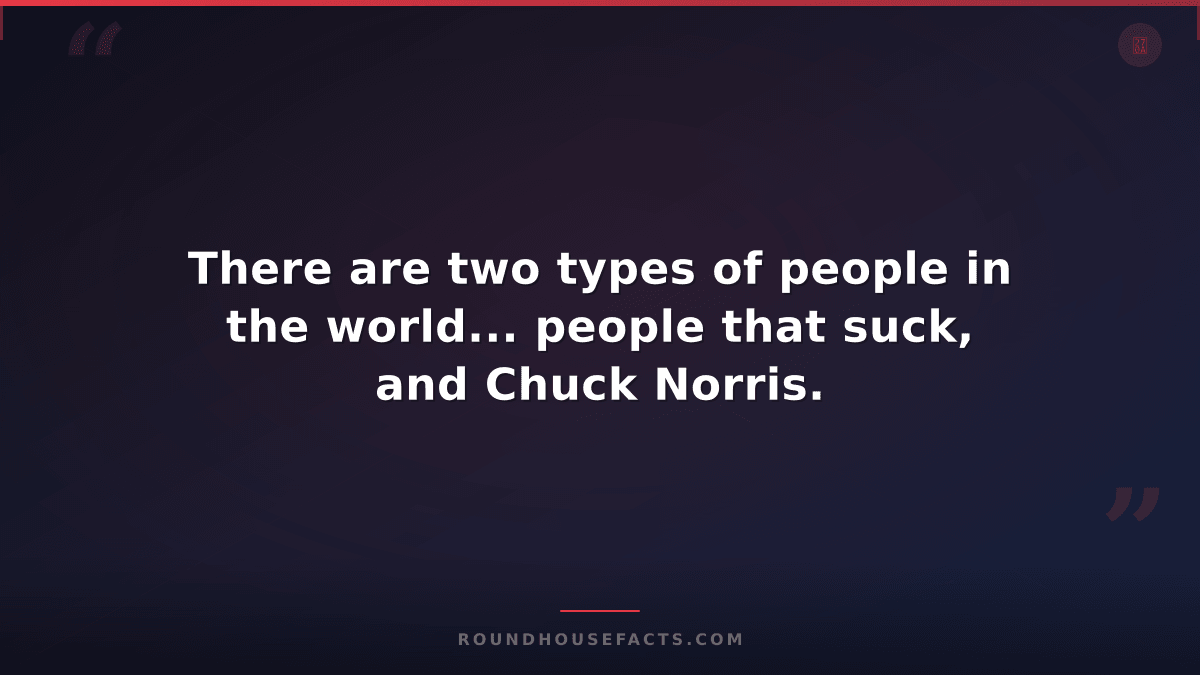Chuck Norris Fact — There are two types of people in the world... people that su