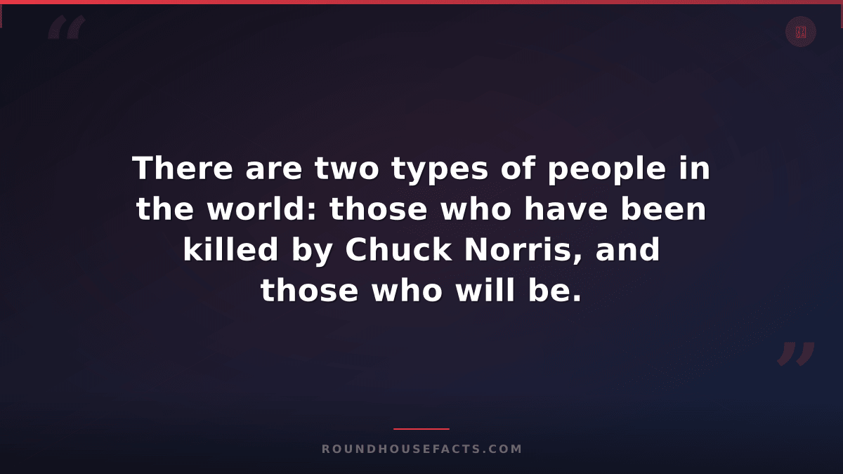 Chuck Norris Fact — There are two types of people in the world: those who have b