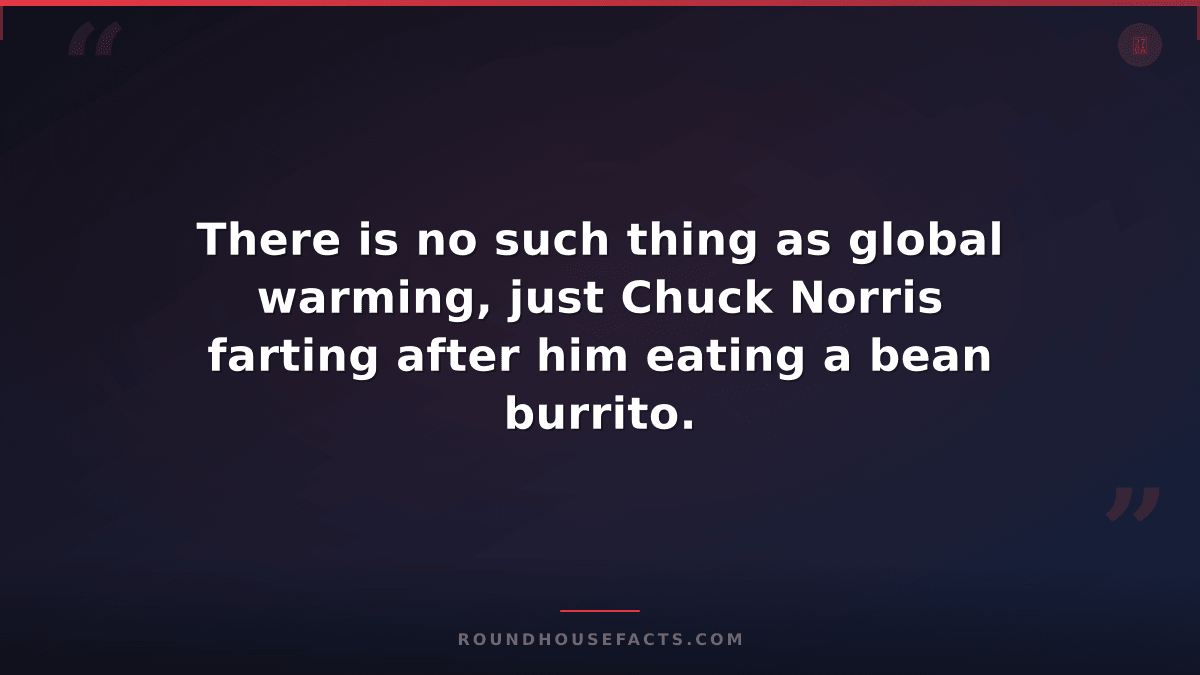 Chuck Norris Fact — There is no such thing as global warming, just Chuck Norris