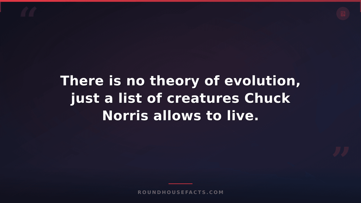 Chuck Norris Fact — There is no theory of evolution, just a list of creatures Ch