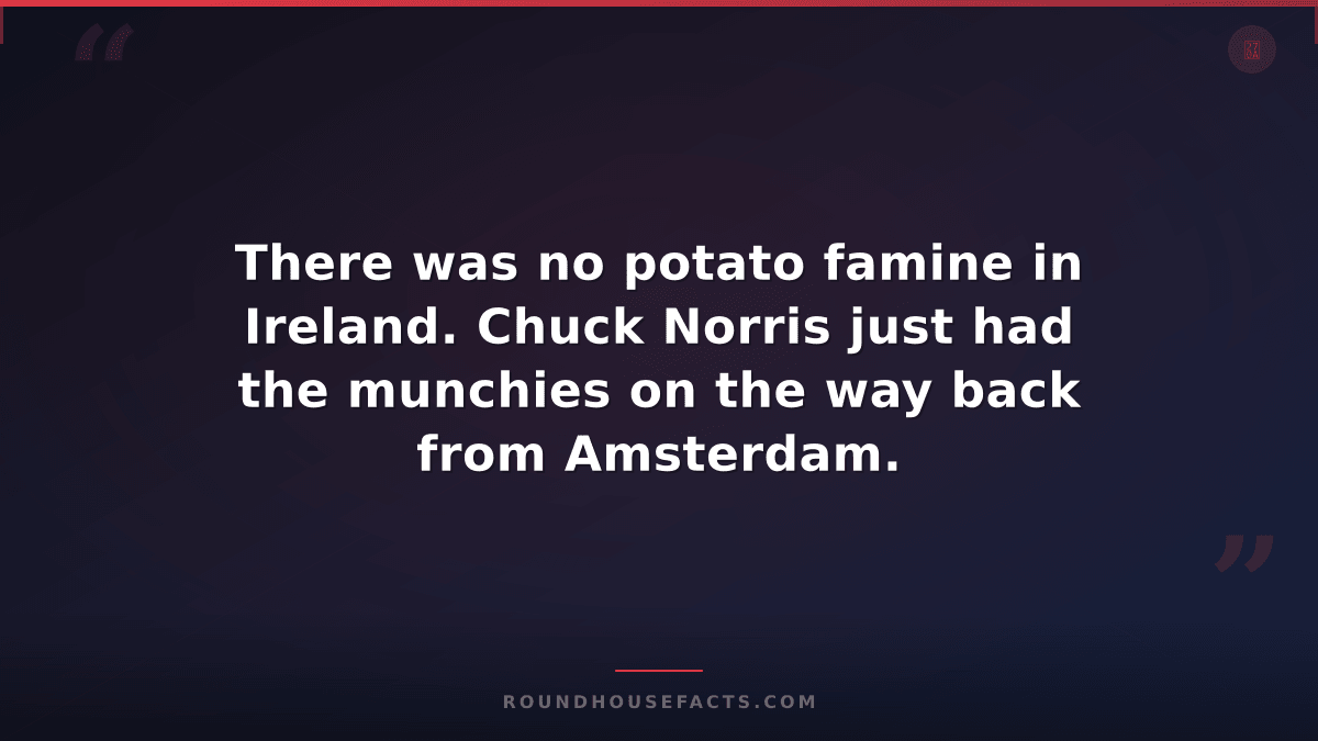 Chuck Norris Fact — There was no potato famine in Ireland. Chuck Norris just had