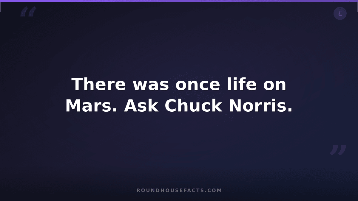 Chuck Norris Fact — There was once life on Mars. Ask Chuck Norris.