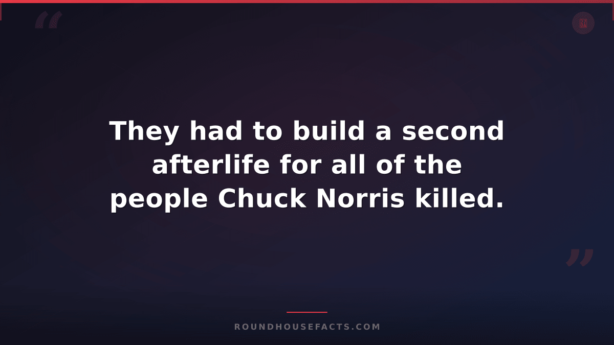 Chuck Norris Fact — They had to build a second afterlife for all of the people C