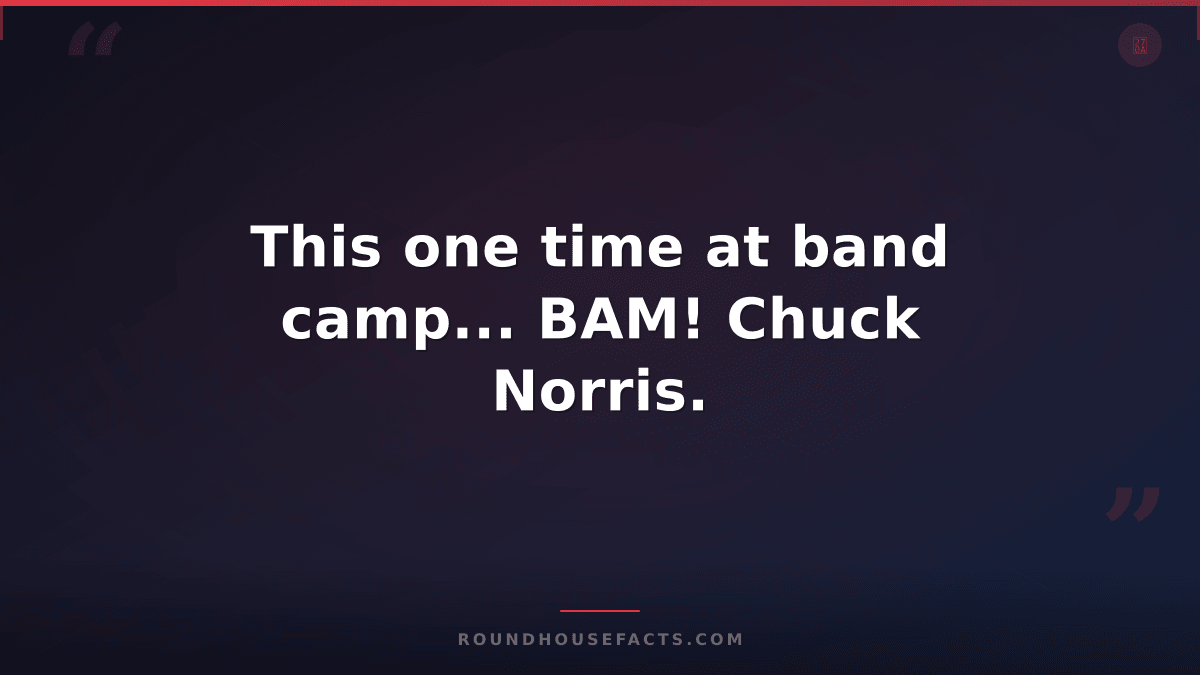 Chuck Norris Fact — This one time at band camp... BAM! Chuck Norris.