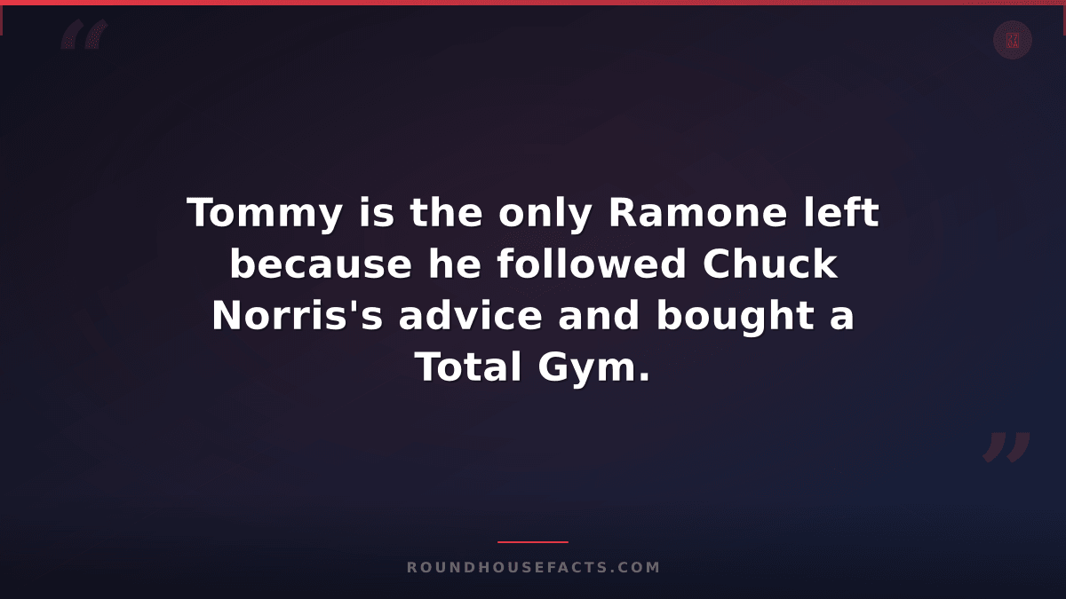 Chuck Norris Fact — Tommy is the only Ramone left because he followed Chuck Norr