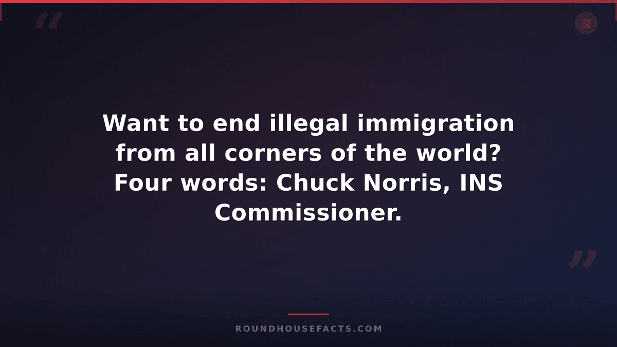 Chuck Norris Fact — Want to end illegal immigration from all corners of the worl