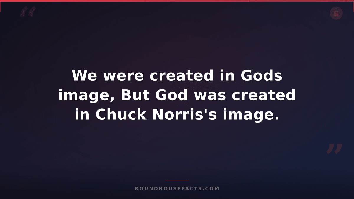 Chuck Norris Fact — We were created in Gods image, But God was created in Chuck