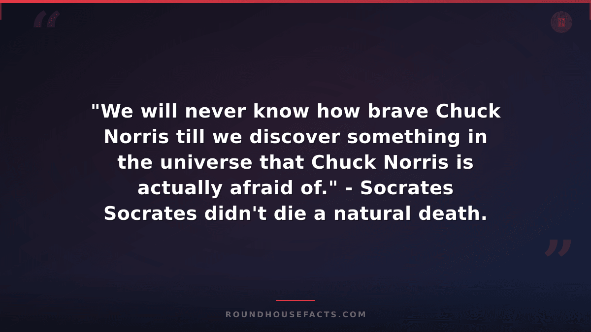 Chuck Norris Fact — "We will never know how brave Chuck Norris till we discover