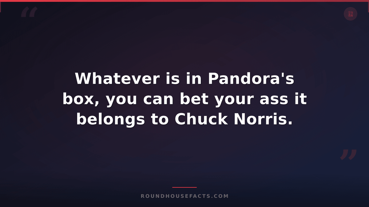 Chuck Norris Fact — Whatever is in Pandora's box, you can bet your ass it belong