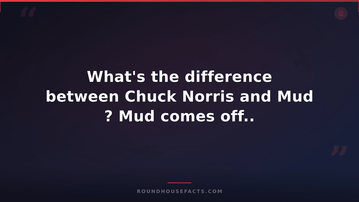 Chuck Norris Fact — What's the difference between Chuck Norris and Mud ? Mud com