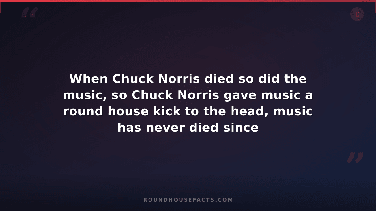 Chuck Norris Fact — When Chuck Norris died so did the music, so Chuck Norris gav