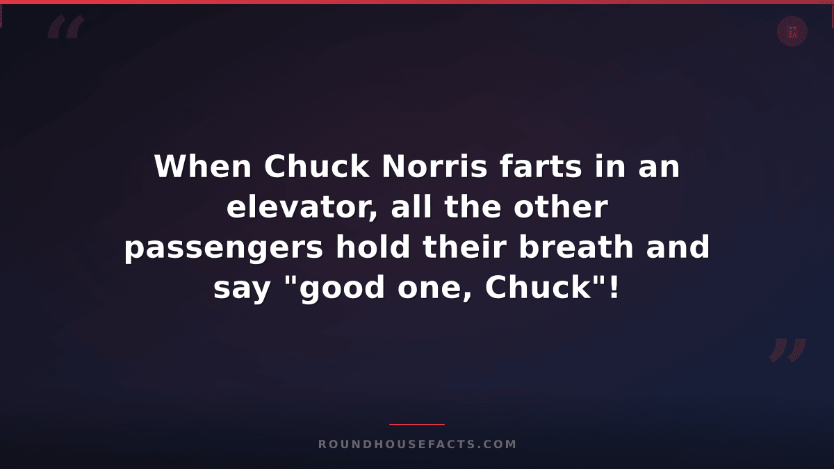 Chuck Norris Fact — When Chuck Norris farts in an elevator, all the other passen
