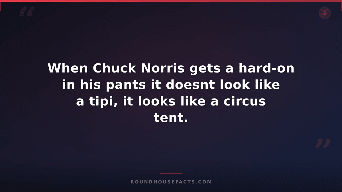 Chuck Norris Fact — When Chuck Norris gets a hard-on in his pants it doesnt look