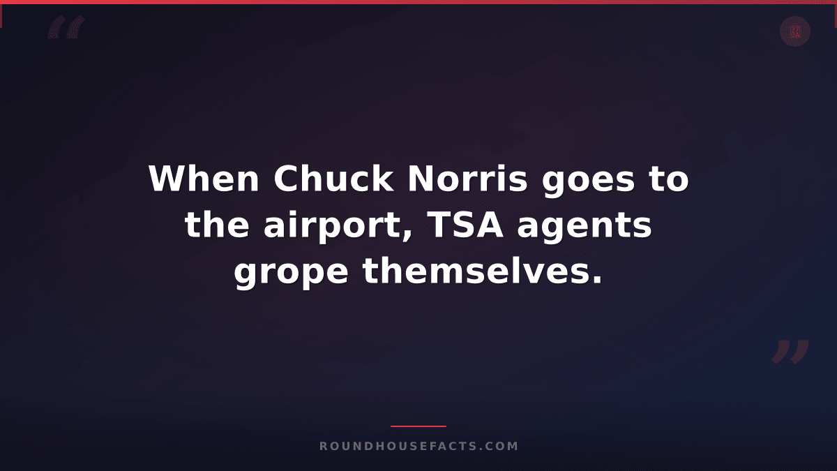 Chuck Norris Fact — When Chuck Norris goes to the airport, TSA agents grope them