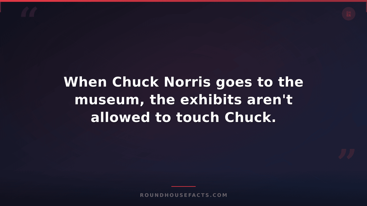 Chuck Norris Fact — When Chuck Norris goes to the museum, the exhibits aren't al