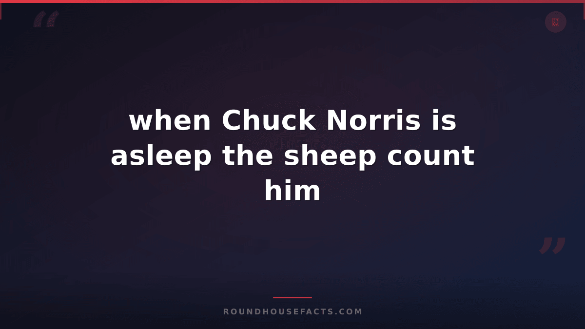 Chuck Norris Fact — when Chuck Norris is asleep the sheep count him