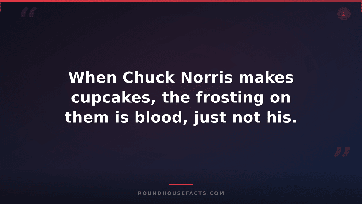 Chuck Norris Fact — When Chuck Norris makes cupcakes, the frosting on them is bl
