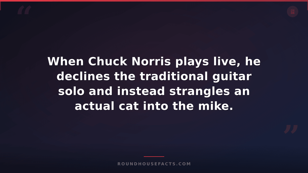 Chuck Norris Fact — When Chuck Norris plays live, he declines the traditional gu
