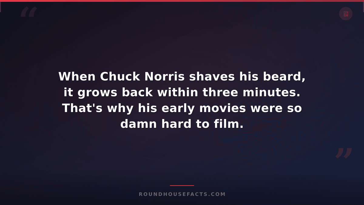 Chuck Norris Fact — When Chuck Norris shaves his beard, it grows back within thr