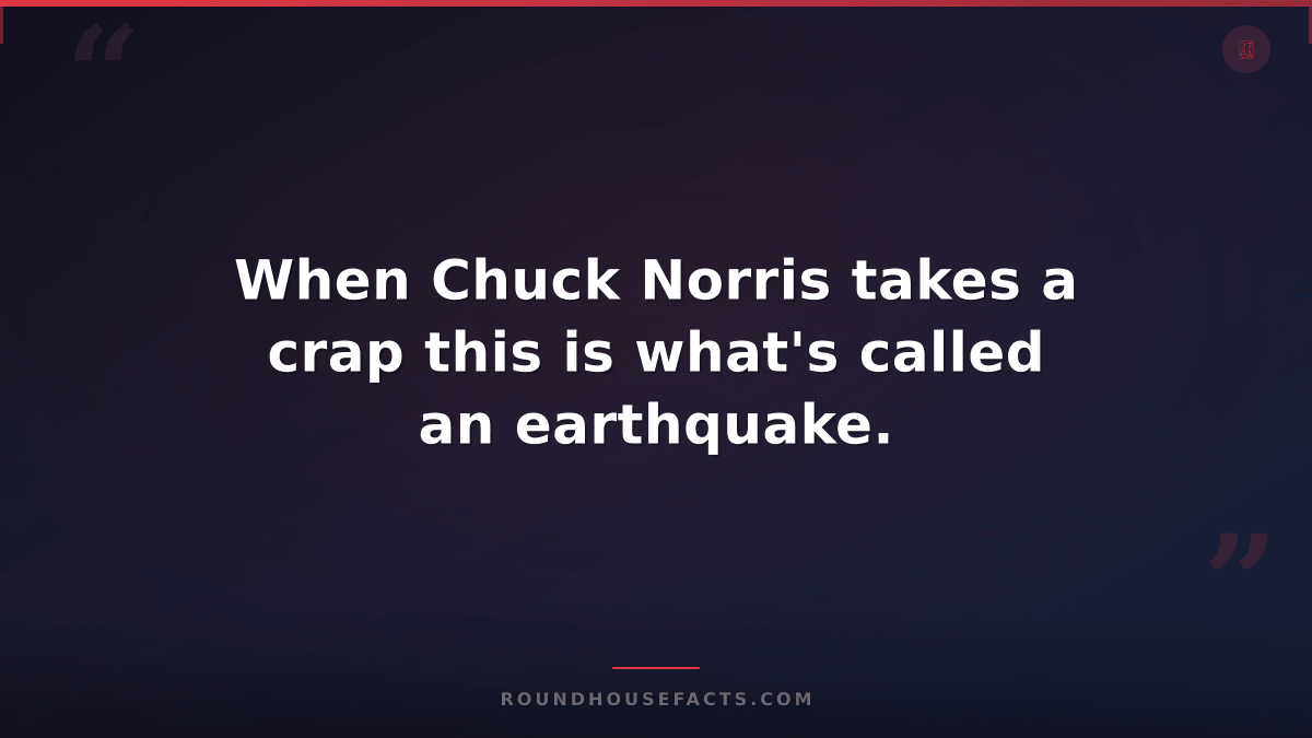 Chuck Norris Fact — When Chuck Norris takes a crap this is what's called an eart