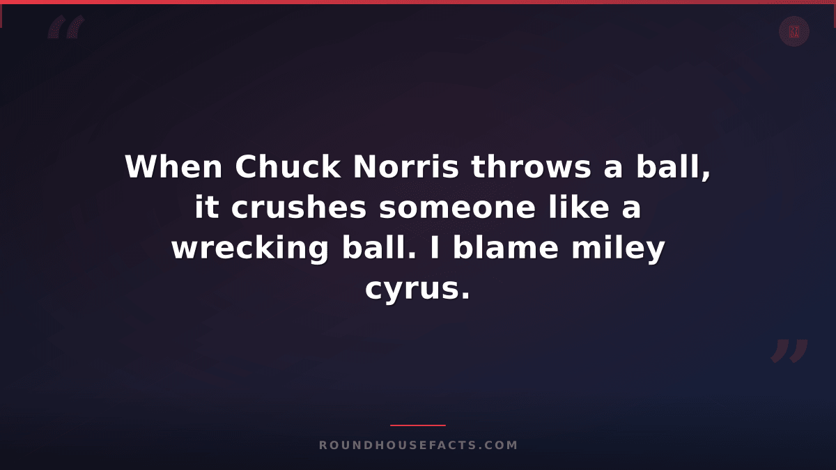 Chuck Norris Fact — When Chuck Norris throws a ball, it crushes someone like a w