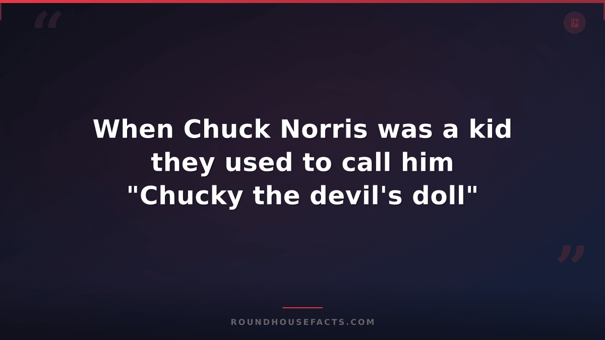 Chuck Norris Fact — When Chuck Norris was a kid they used to call him "Chucky th