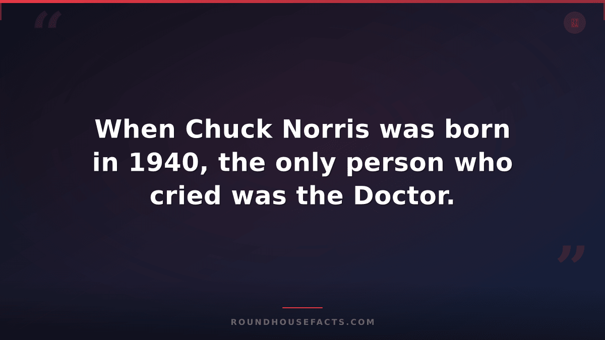 Chuck Norris Fact — When Chuck Norris was born in 1940, the only person who crie