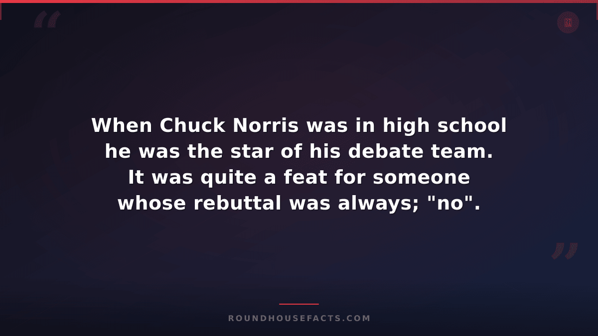 Chuck Norris Fact — When Chuck Norris was in high school he was the star of his
