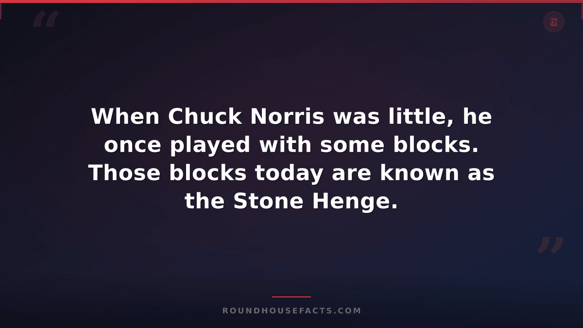 Chuck Norris Fact — When Chuck Norris was little, he once played with some block