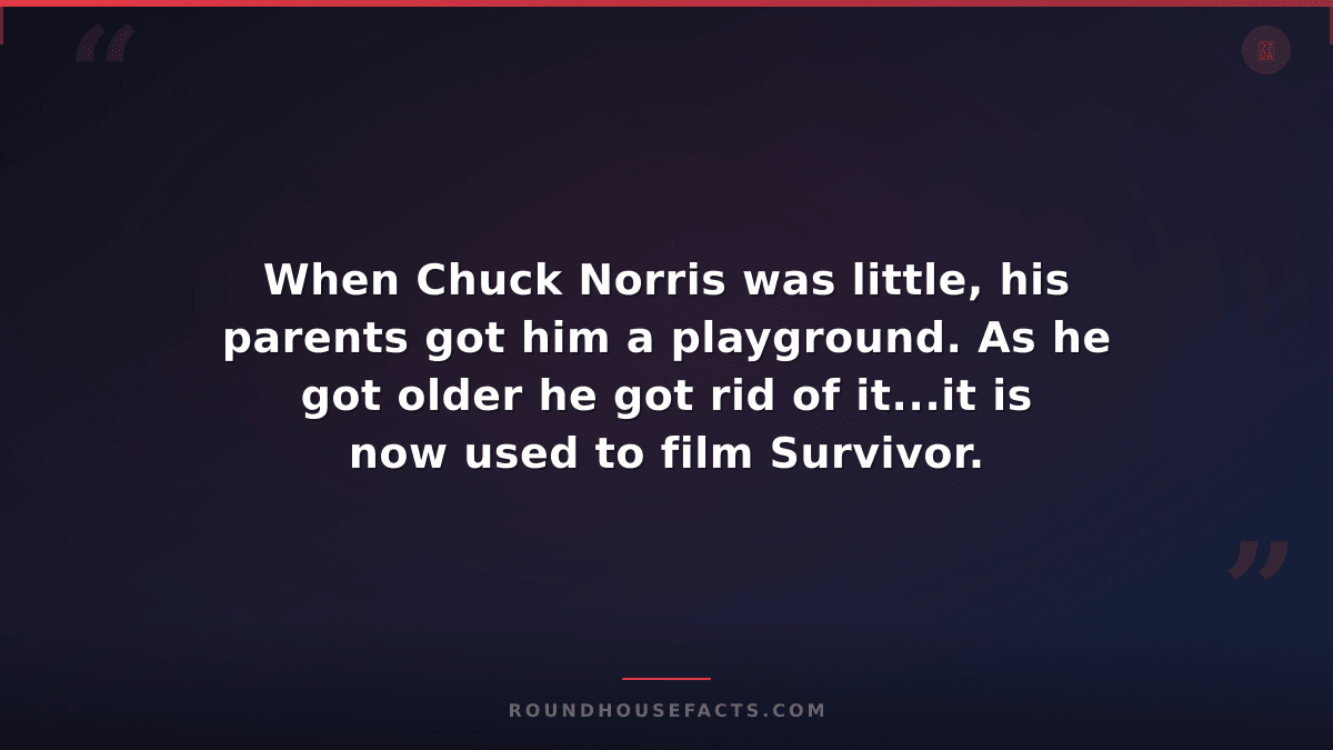 Chuck Norris Fact — When Chuck Norris was little, his parents got him a playgrou