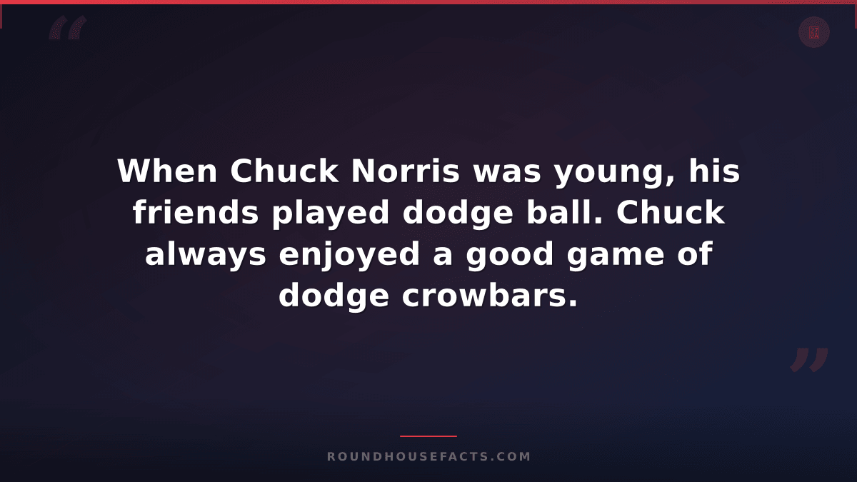 Chuck Norris Fact — When Chuck Norris was young, his friends played dodge ball.