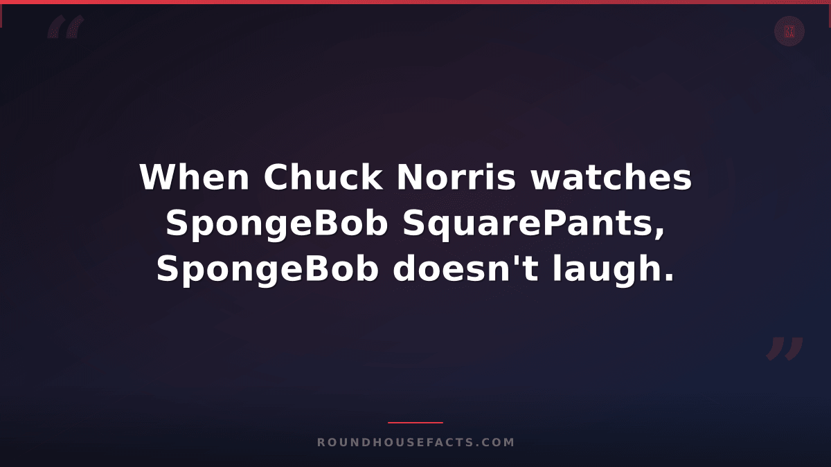 Chuck Norris Fact — When Chuck Norris watches SpongeBob SquarePants, SpongeBob d