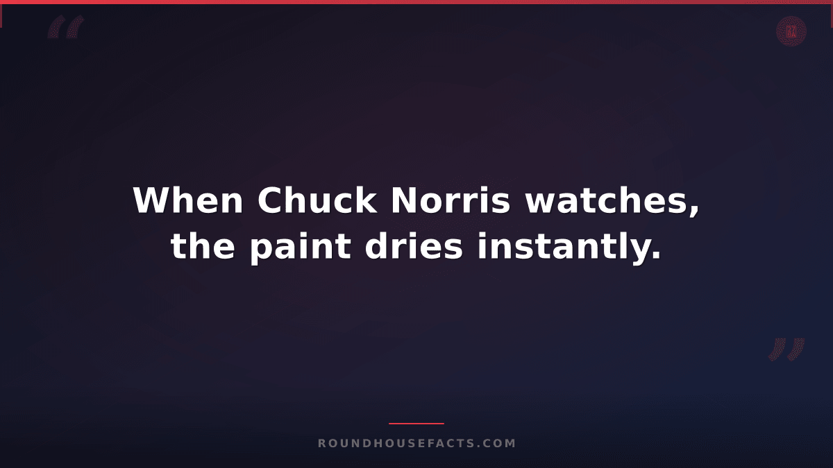 Chuck Norris Fact — When Chuck Norris watches, the paint dries instantly.