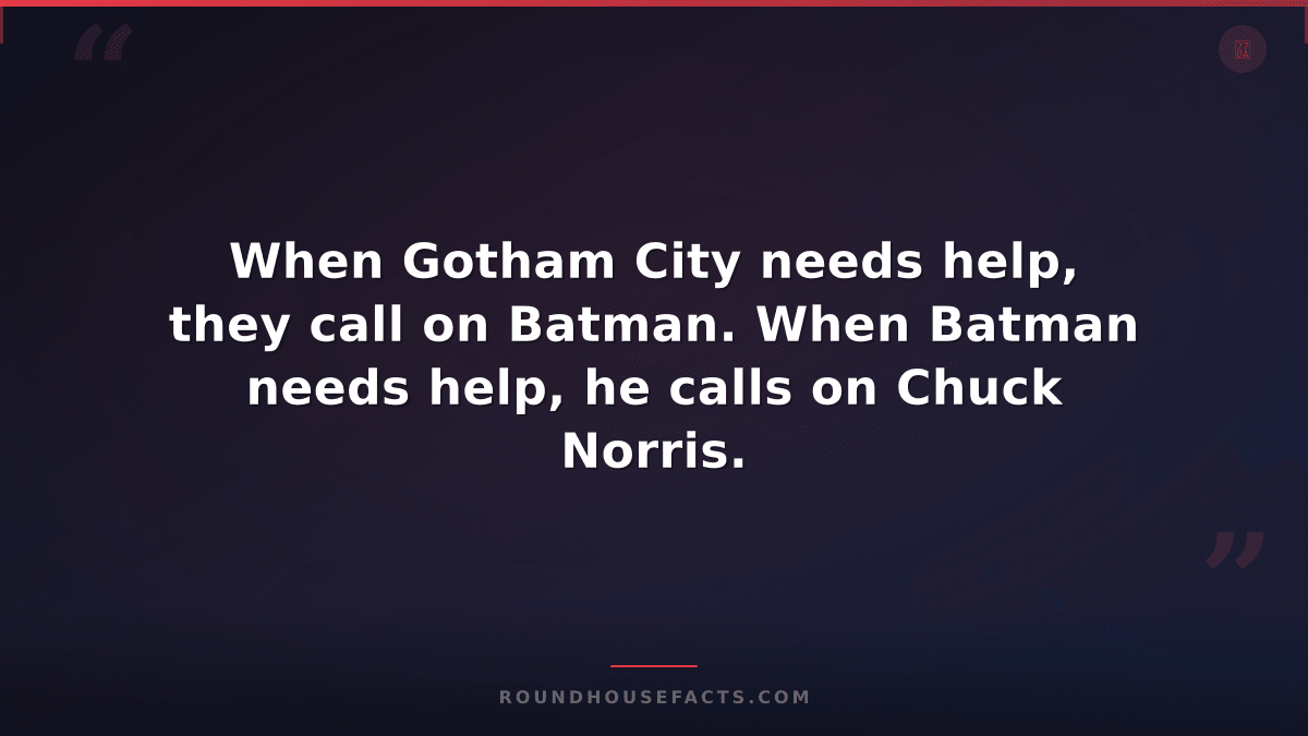 Chuck Norris Fact — When Gotham City needs help, they call on Batman. When Batma