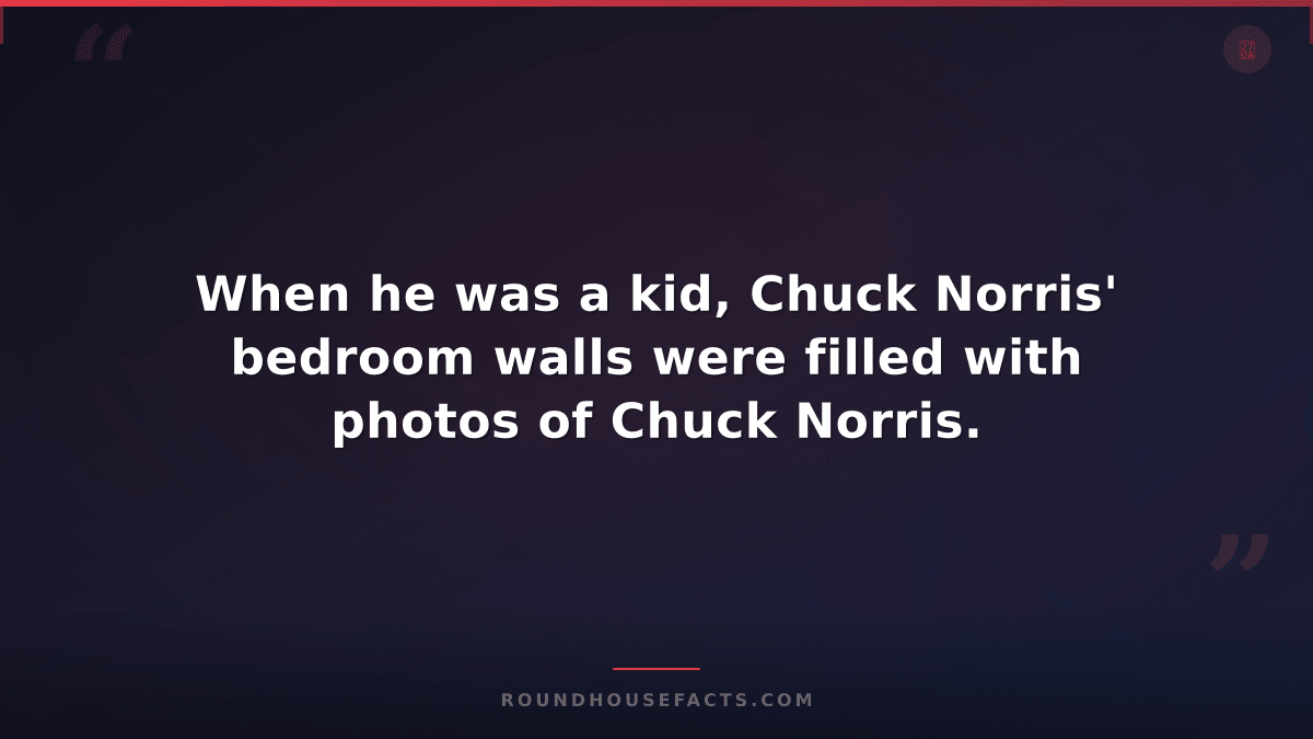 Chuck Norris Fact — When he was a kid, Chuck Norris' bedroom walls were filled w
