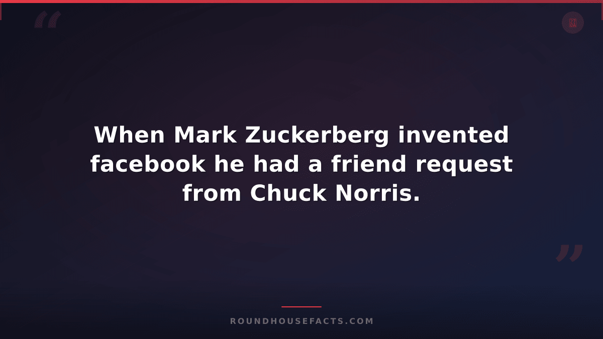 Chuck Norris Fact — When Mark Zuckerberg invented facebook he had a friend reque