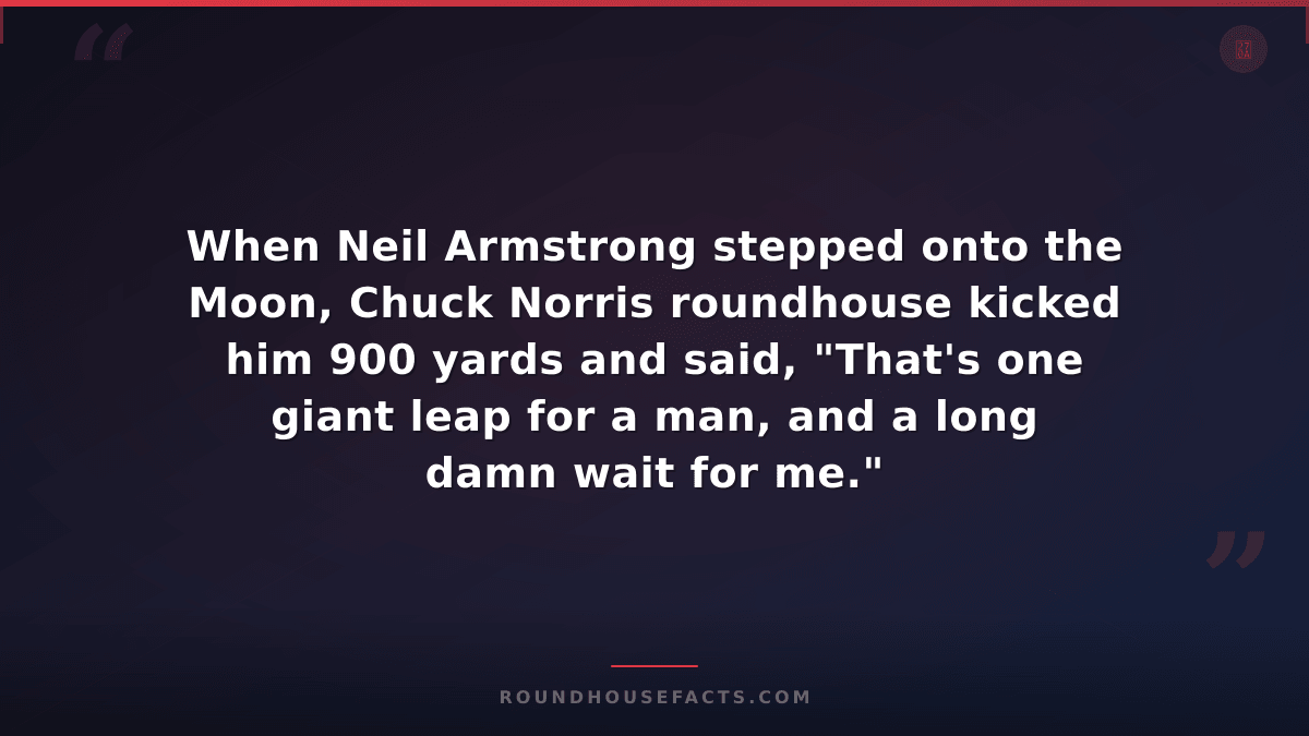 Chuck Norris Fact — When Neil Armstrong stepped onto the Moon, Chuck Norris roun