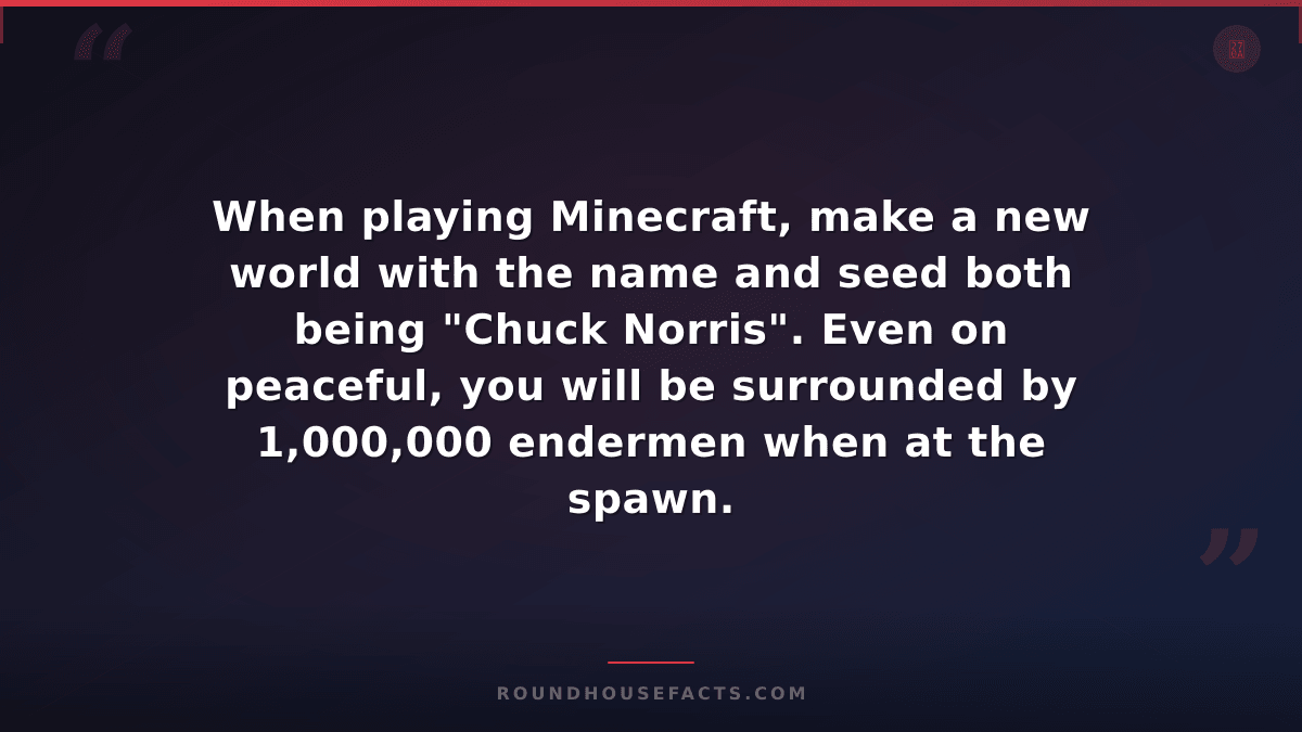 Chuck Norris Fact — When playing Minecraft, make a new world with the name and s