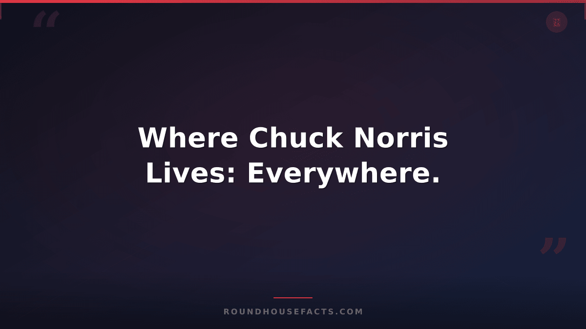 Chuck Norris Fact — Where Chuck Norris Lives: Everywhere.