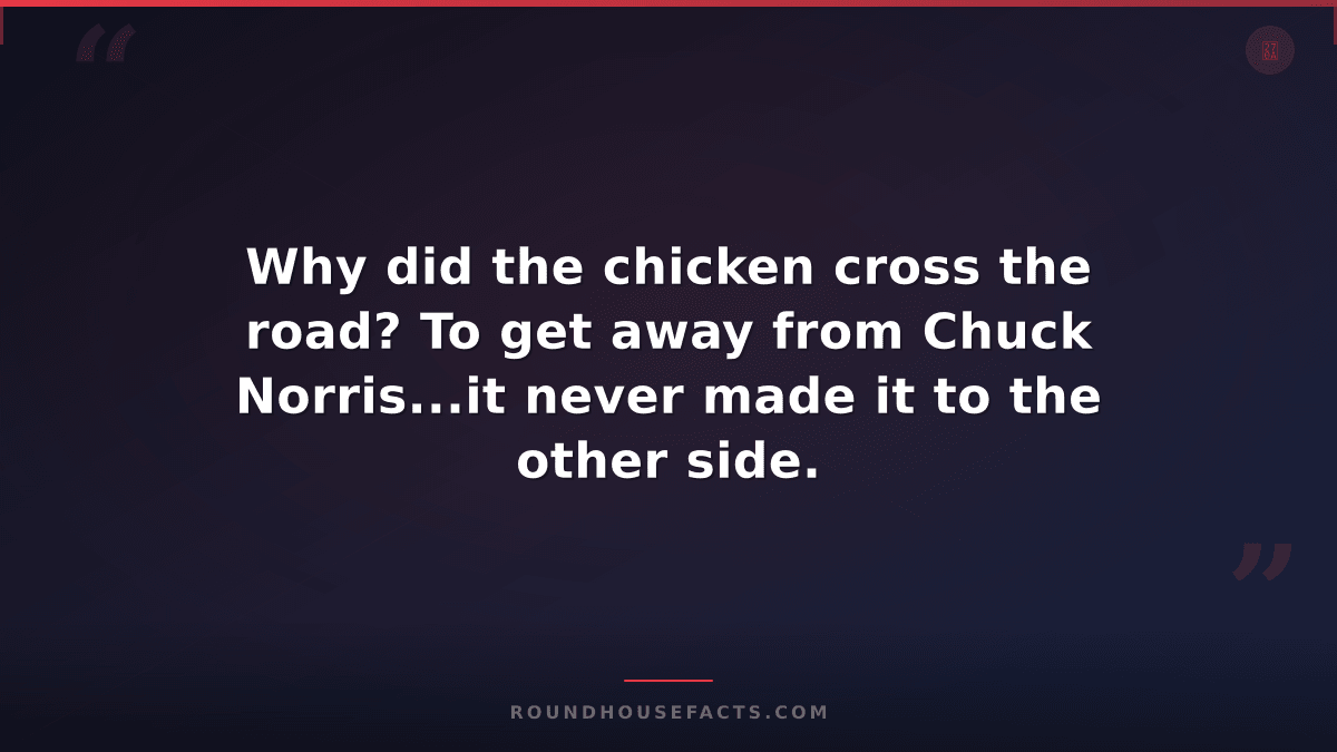 Chuck Norris Fact — Why did the chicken cross the road? To get away from Chuck N