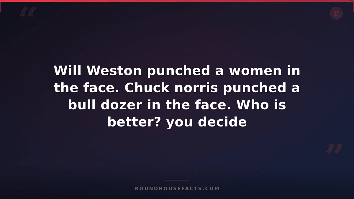 Chuck Norris Fact — Will Weston punched a women in the face. Chuck norris punche