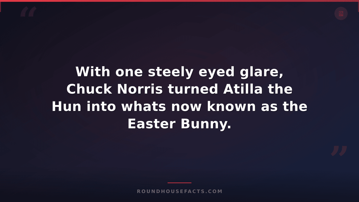 Chuck Norris Fact — With one steely eyed glare, Chuck Norris turned Atilla the H